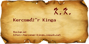 Kercsmár Kinga névjegykártya