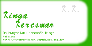 kinga kercsmar business card