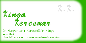 kinga kercsmar business card